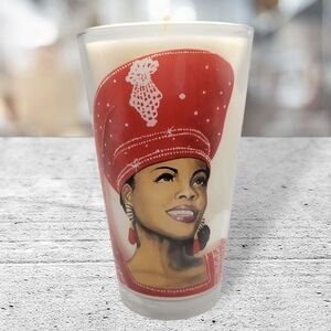Red Ethnic Woman Caribbean Salsa Scented 17 oz. Luxury Religious Soy Wax Candle
